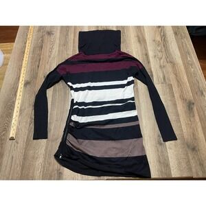 Karissa Me Dress, Women's Small, Black Brown Purple, Turtleneck, Side Zip